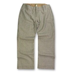 EUC J. Crew Plaid Wool Blend Crop Trousers Women's 8 Brown Tan Blue Business‎